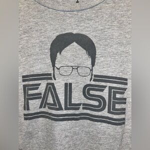 The Office • Dwight “False” Tee Shirt, Grey, Men’s Medium